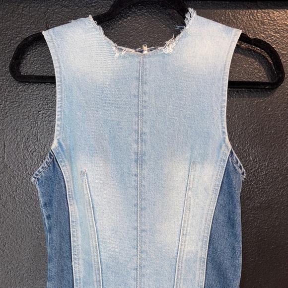 Zara Light Blue Denim Mini Dress XS Excellent - Picture 4 of 7